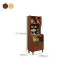 Modern Narrow Wood Kitchen Sideboard Open Storage