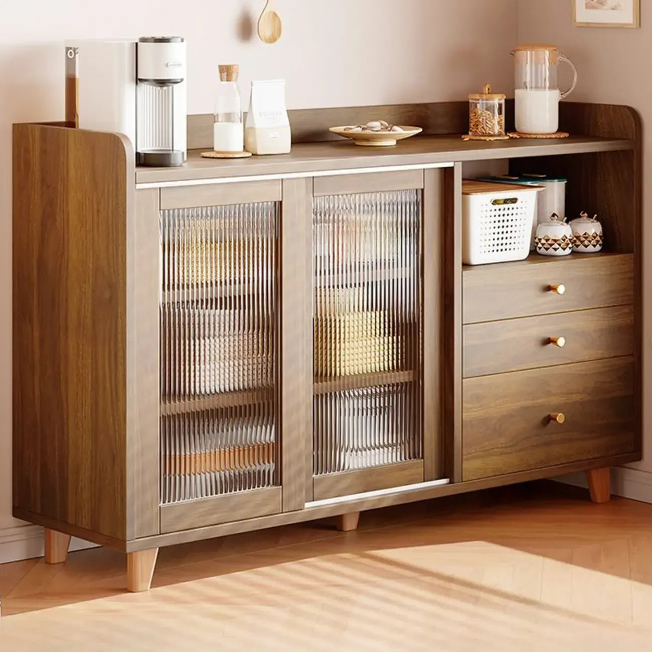 Modern Slab Sideboard with Drawers Cabinets