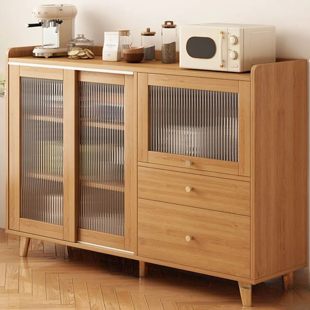 Modern Wood Narrow Sideboard with Sliding Doors
