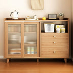 Modern Wood Narrow Sideboard with Sliding Doors