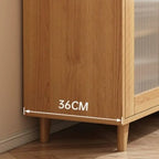 Modern Wood Narrow Sideboard with Sliding Doors