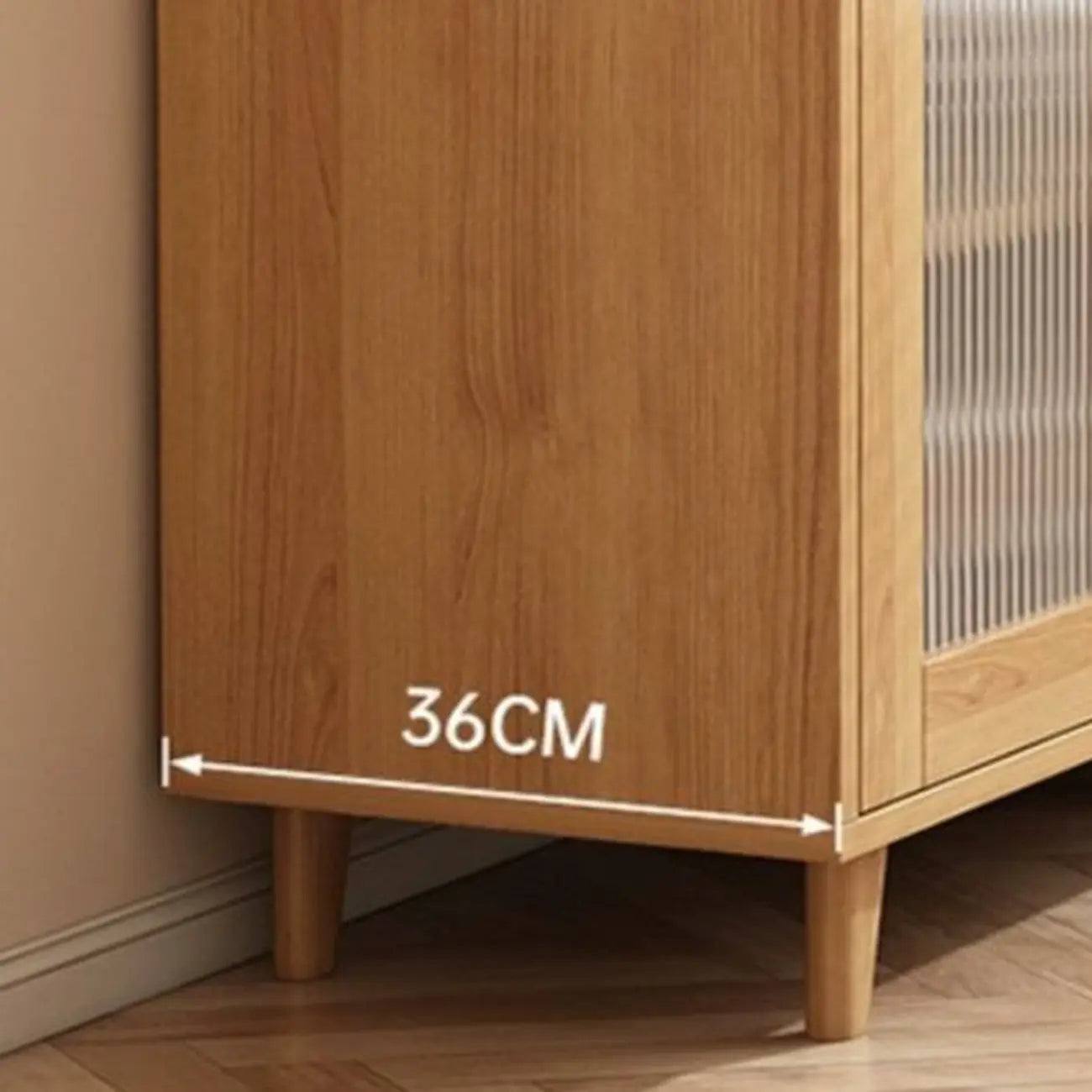 Modern Wood Narrow Sideboard with Sliding Doors