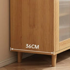 Modern Wood Narrow Sideboard with Sliding Doors
