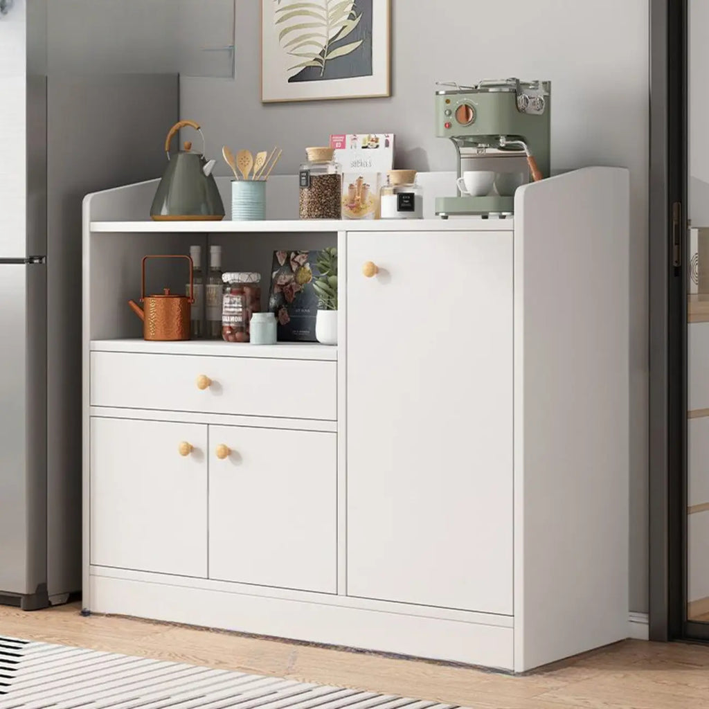 Modern Wood Narrow Sideboard with Sliding Doors