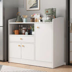 Modern Wood Narrow Sideboard with Sliding Doors