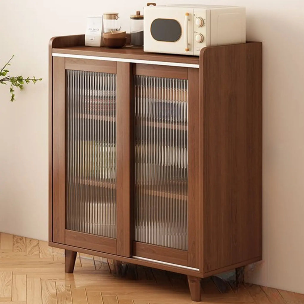 Modern Wood Narrow Sideboard with Sliding Doors