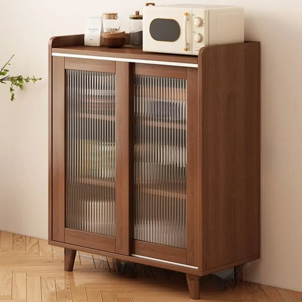 Modern Wood Narrow Sideboard with Sliding Doors