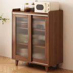 Modern Wood Narrow Sideboard with Sliding Doors