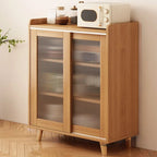 Modern Wood Narrow Sideboard with Sliding Doors