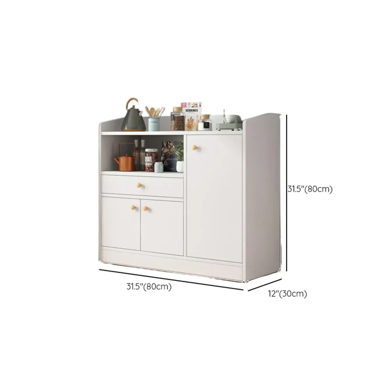 Modern Wood Narrow Sideboard with Sliding Doors