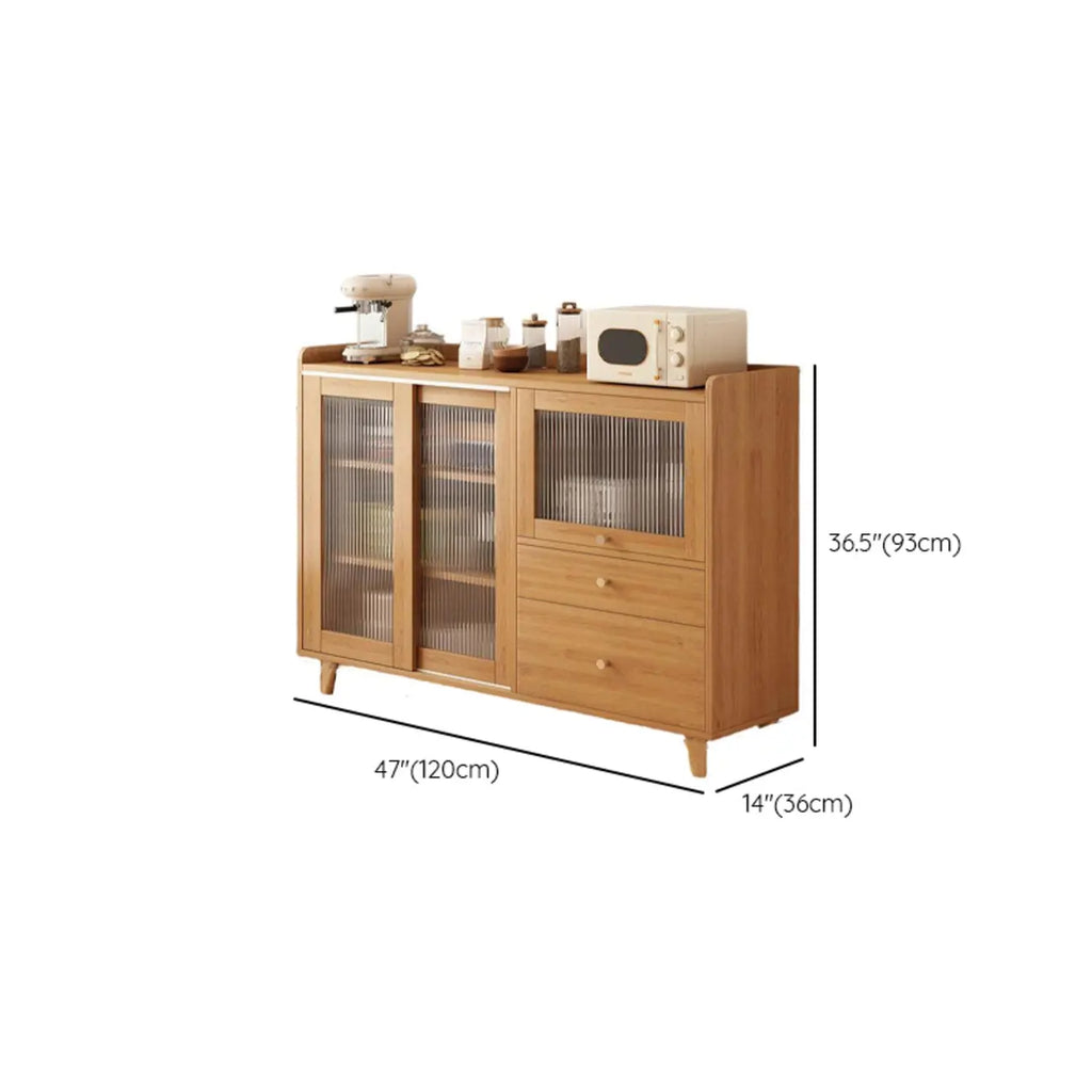 Modern Wood Narrow Sideboard with Sliding Doors