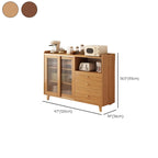 Modern Wood Narrow Sideboard with Sliding Doors
