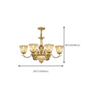 Gold Floral Glass Crystal Linear Modern Chandelier