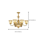 Gold Floral Glass Crystal Linear Modern Chandelier