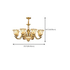 Gold Floral Glass Crystal Linear Modern Chandelier