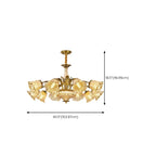 Gold Floral Glass Crystal Linear Modern Chandelier