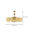 Gold Floral Glass Crystal Linear Modern Chandelier
