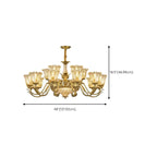 Gold Floral Glass Crystal Linear Modern Chandelier