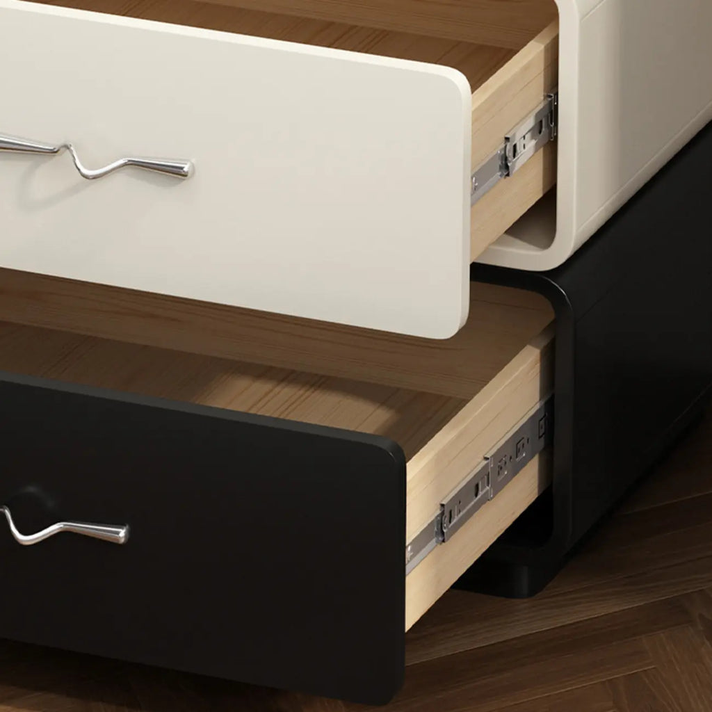 Modern Wooden Nightstand with Drawer Storage