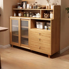Modern Wood Sideboard with Sliding Doors & Drawers