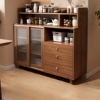 Modern Wood Sideboard with Sliding Doors & Drawers