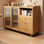 Modern Wood Sideboard with Sliding Doors & Drawers