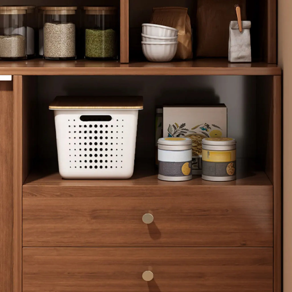 Modern Wood Sideboard with Sliding Doors & Drawers