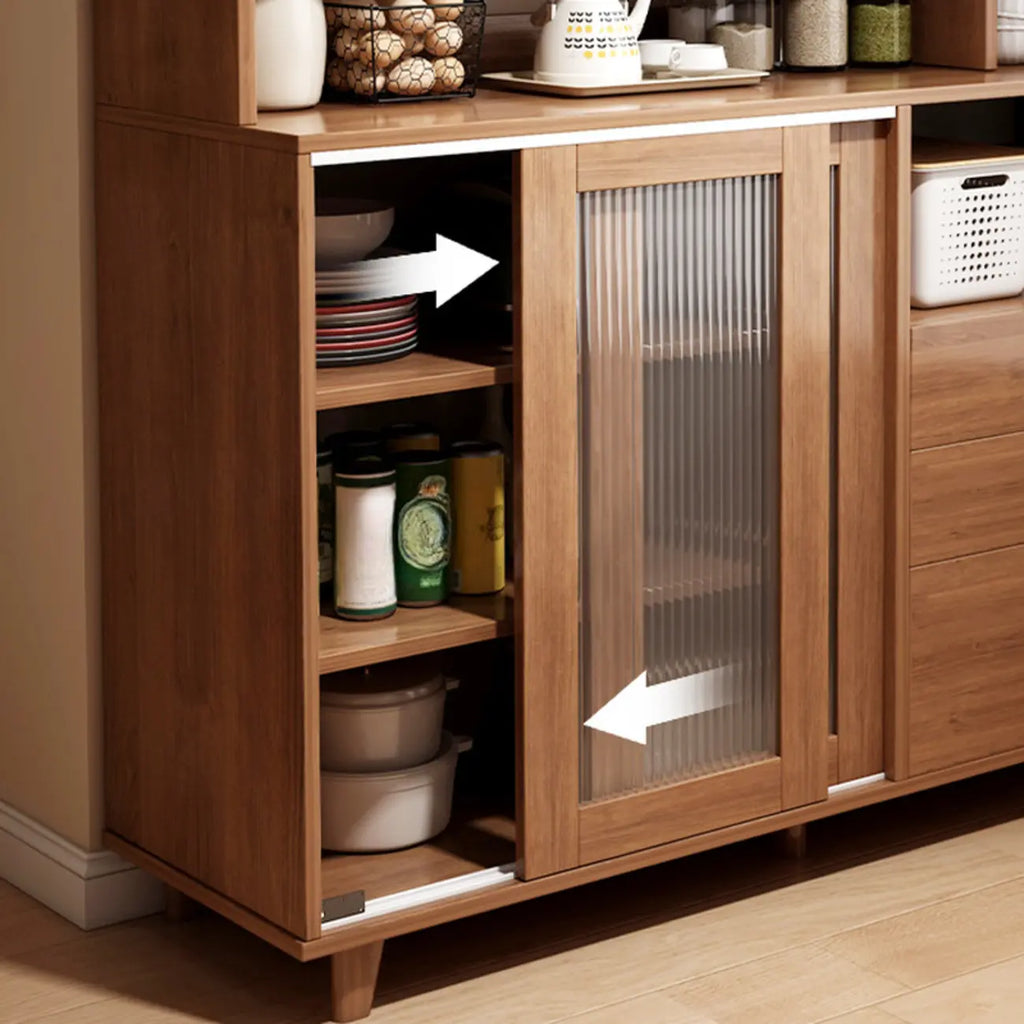 Modern Wood Sideboard with Sliding Doors & Drawers