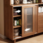 Modern Wood Sideboard with Sliding Doors & Drawers