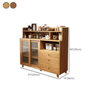 Modern Wood Sideboard with Sliding Doors & Drawers