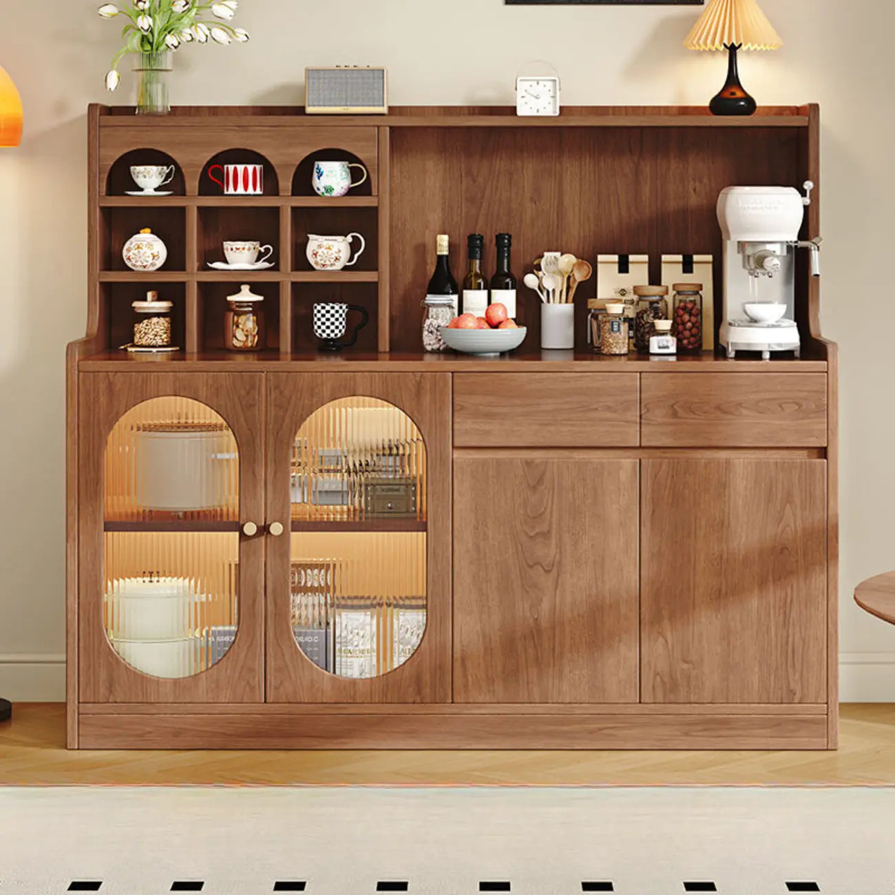 Modern Wood Buffet Storage Cabinet Sideboard