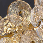 Gold Crystal Glass Floral Modern Chandelier Light