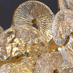 Gold Crystal Glass Floral Modern Chandelier Light