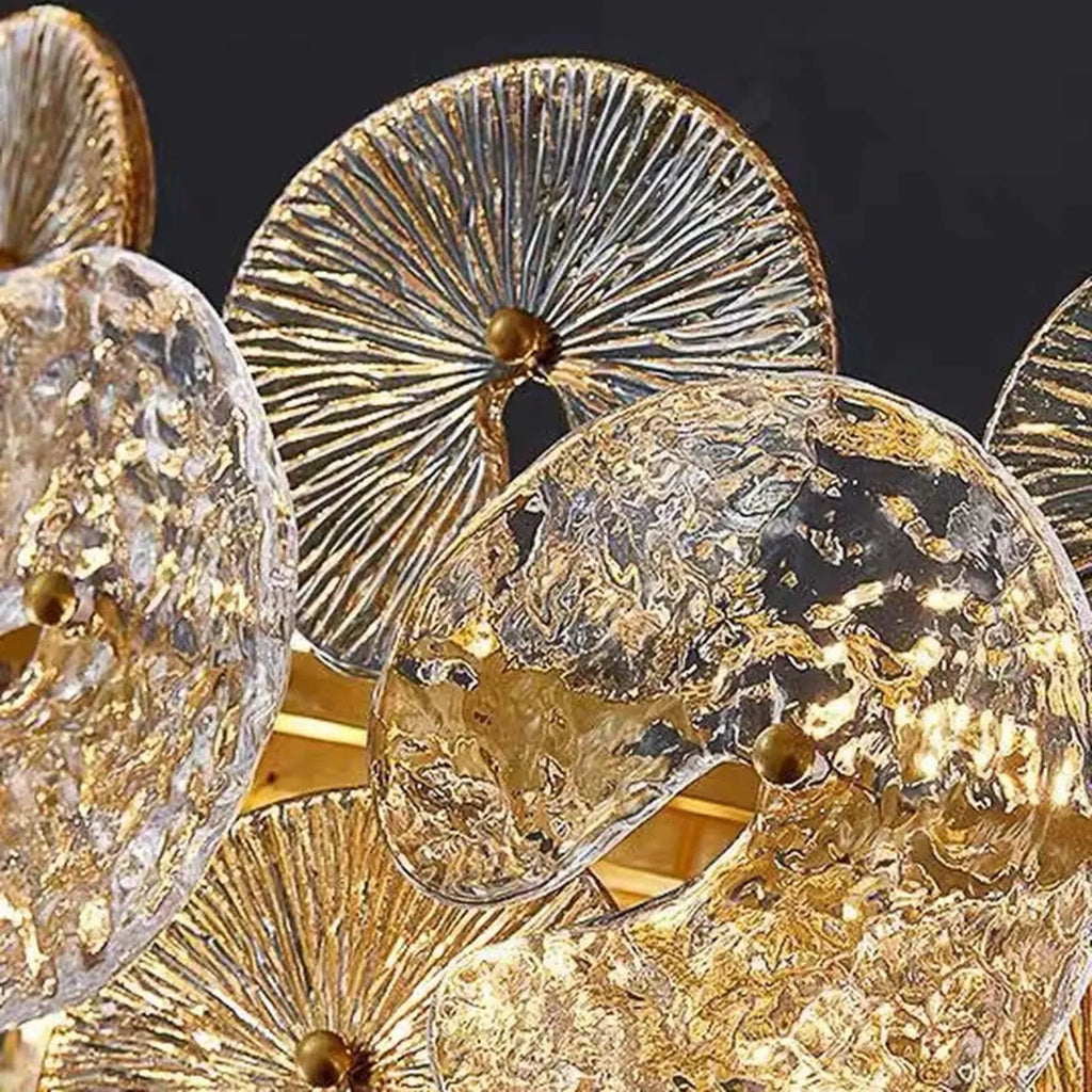 Gold Crystal Glass Floral Modern Chandelier Light