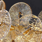 Gold Crystal Glass Floral Modern Chandelier Light