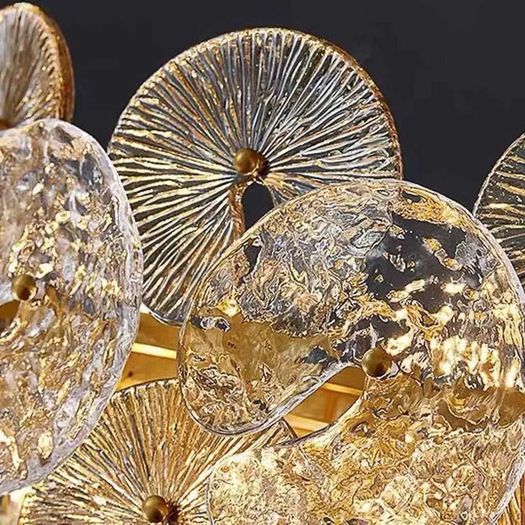 Gold Crystal Glass Floral Modern Chandelier Light