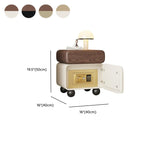 Modern Faux Leather Wood Nightstand Storage