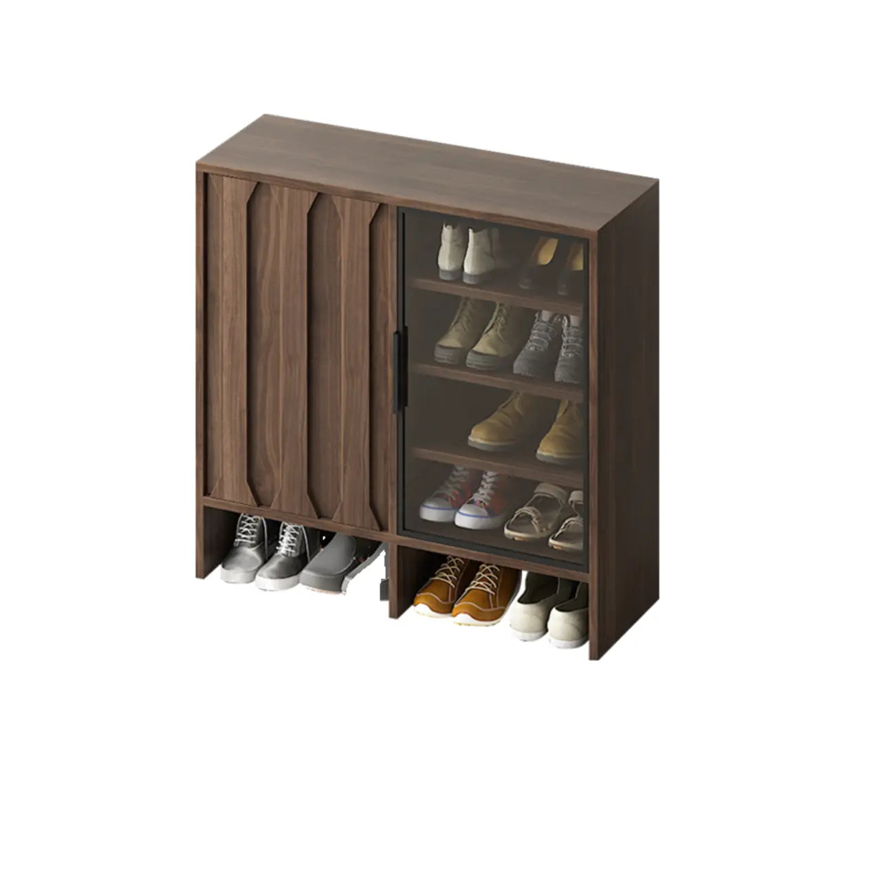 4-Tier Modern Wood Shoe Storage Bench