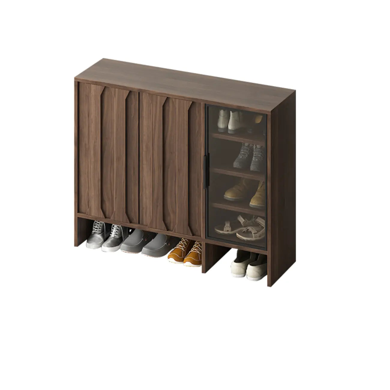 4-Tier Modern Wood Shoe Storage Bench