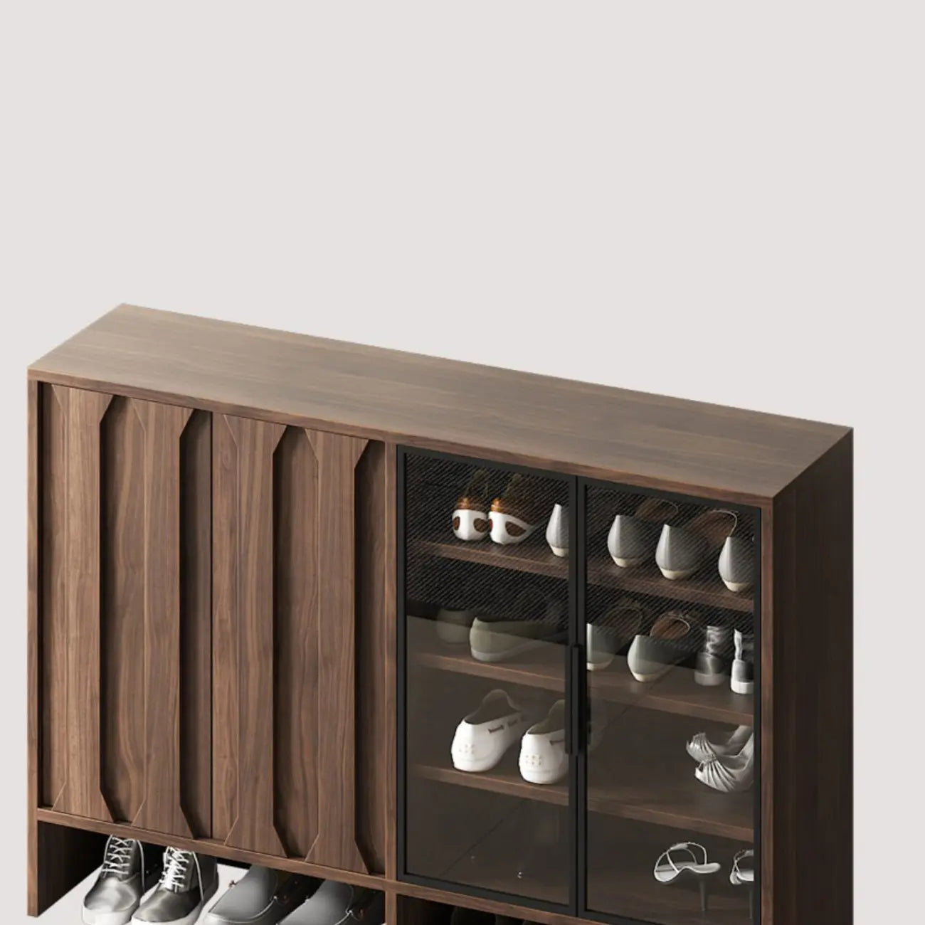 4-Tier Modern Wood Shoe Storage Bench