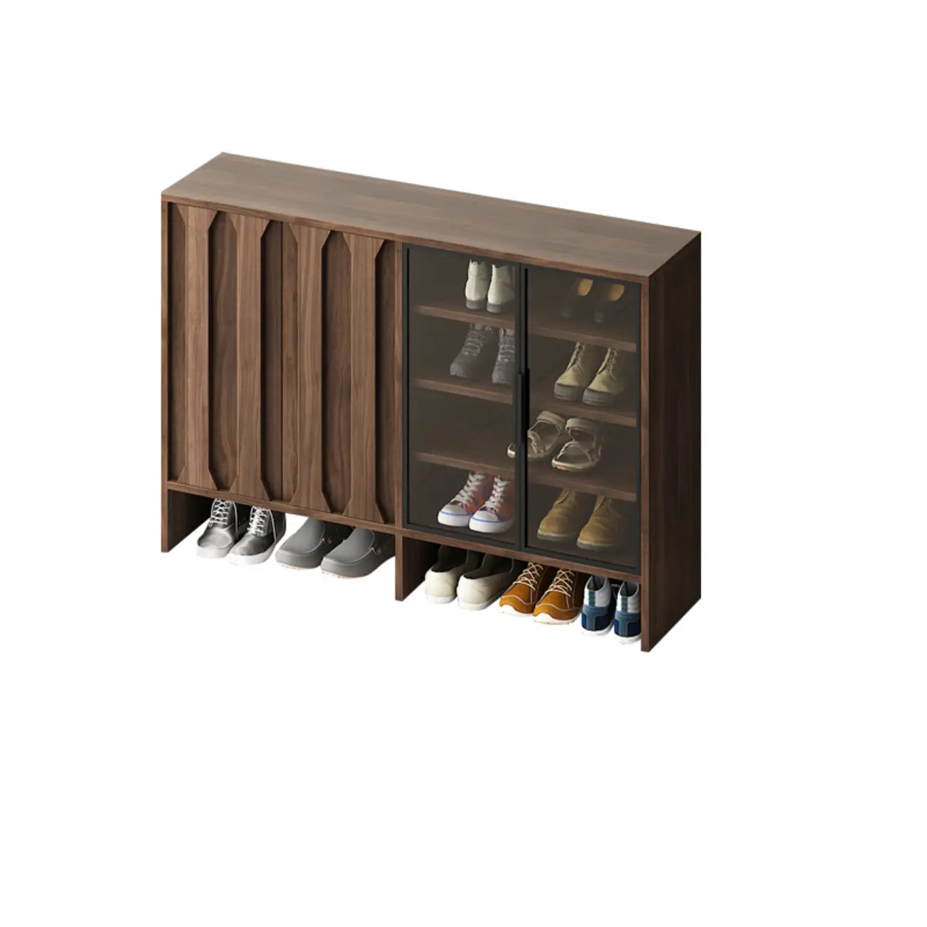 4-Tier Modern Wood Shoe Storage Bench