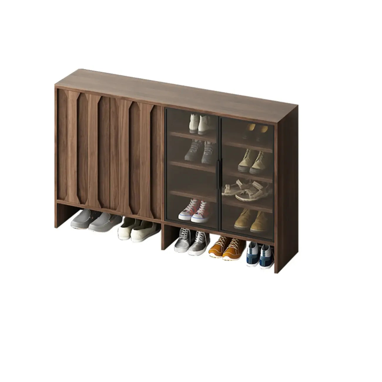 4-Tier Modern Wood Shoe Storage Bench