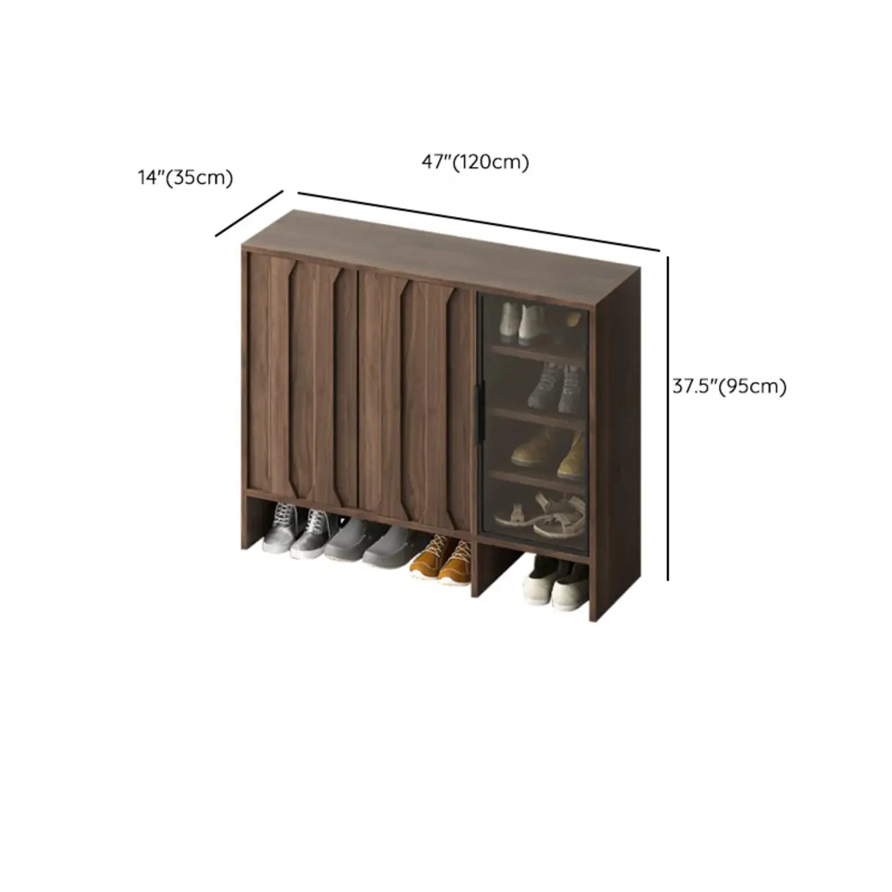 4-Tier Modern Wood Shoe Storage Bench