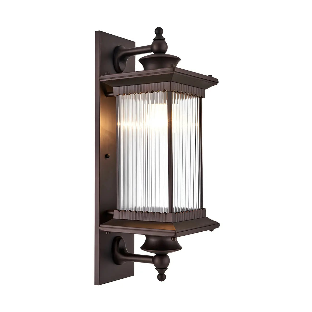 Rustic Black Metal Waterproof Outdoor Wall Lantern