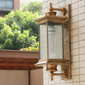 Rustic Black Metal Waterproof Outdoor Wall Lantern