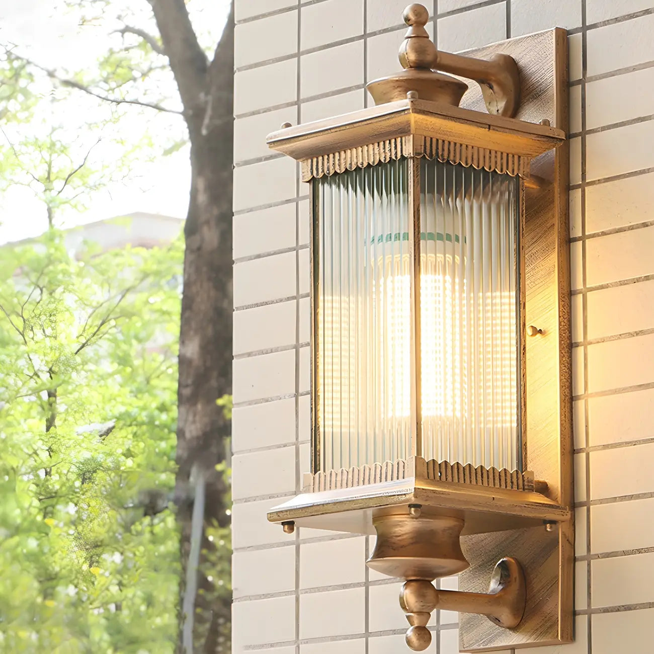 Rustic Black Metal Waterproof Outdoor Wall Lantern