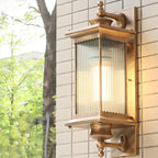 Rustic Black Metal Waterproof Outdoor Wall Lantern