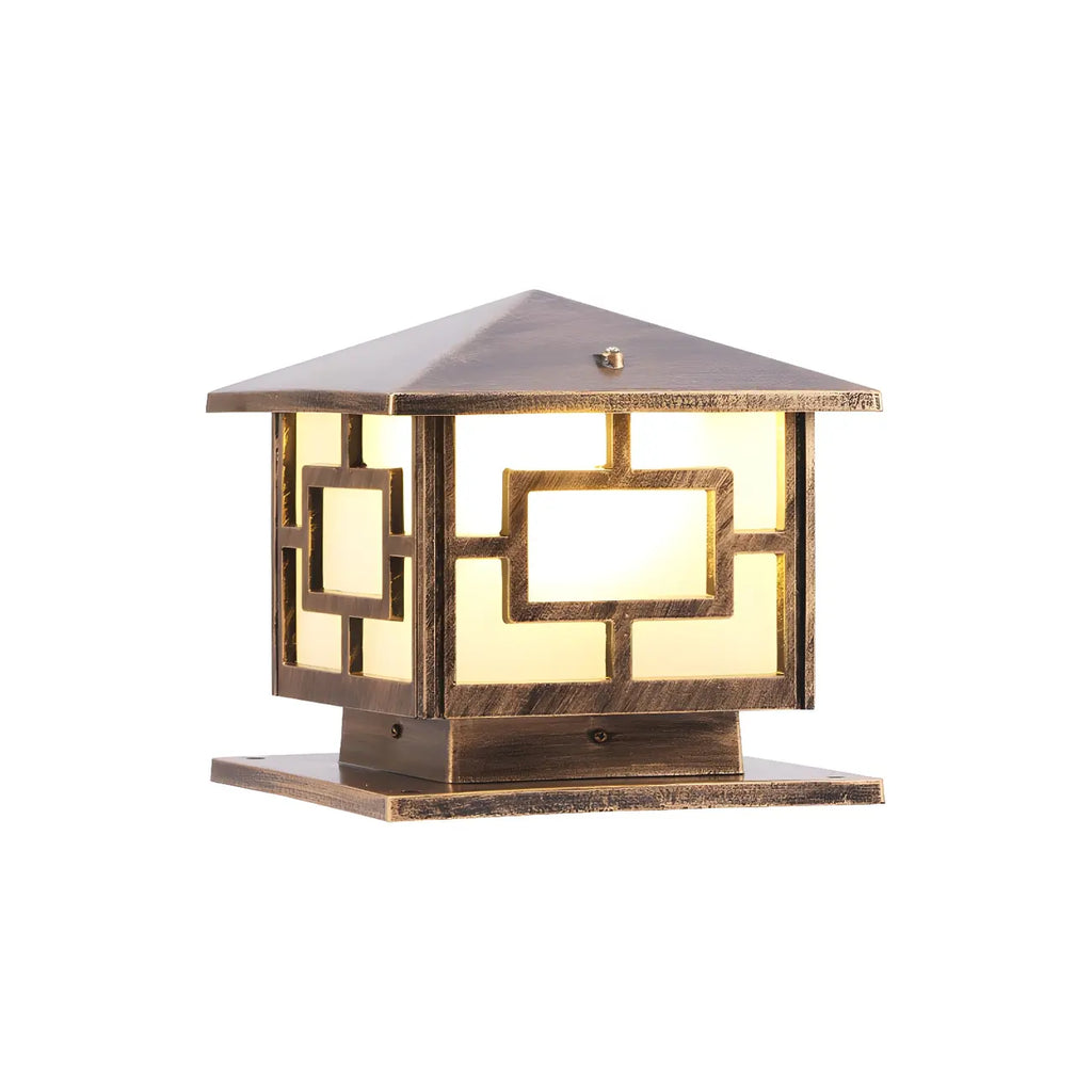 Oriental Classic Bronze Metal Solar Outdoor Post Lights