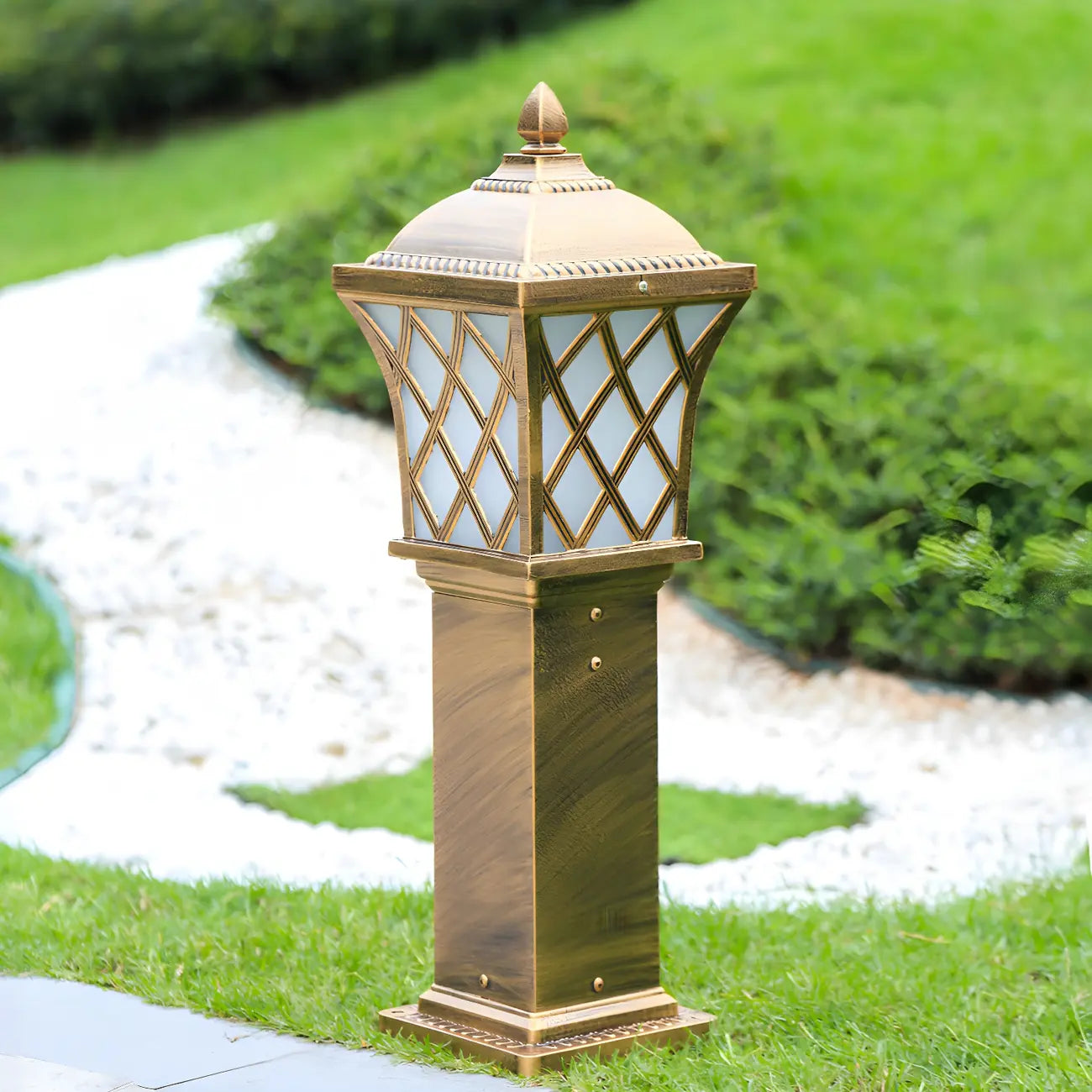 Vintage Flared Outdoor Column Landscape Lighting