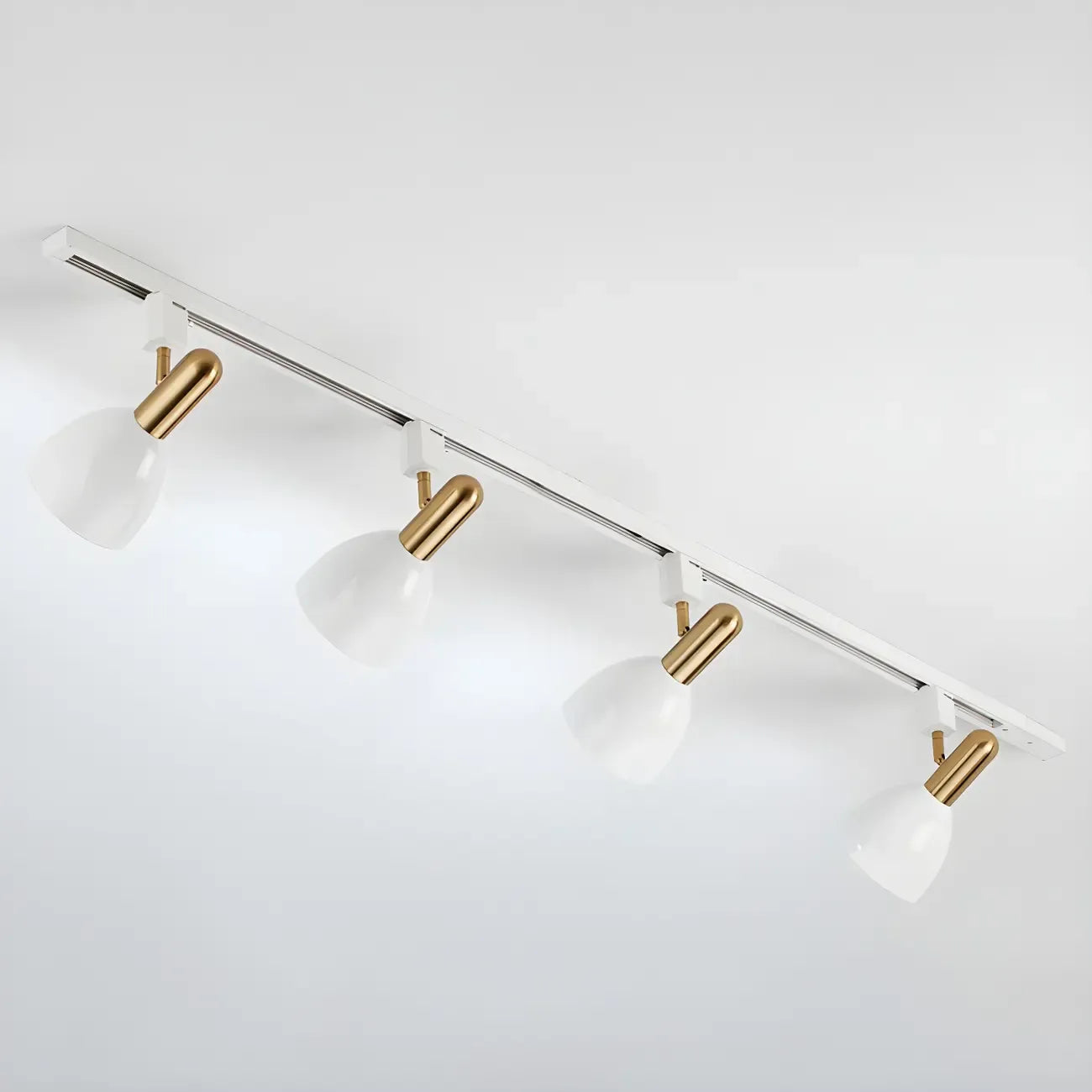 4-Light Modern Metal Dome Shade Slidable LED Track Light